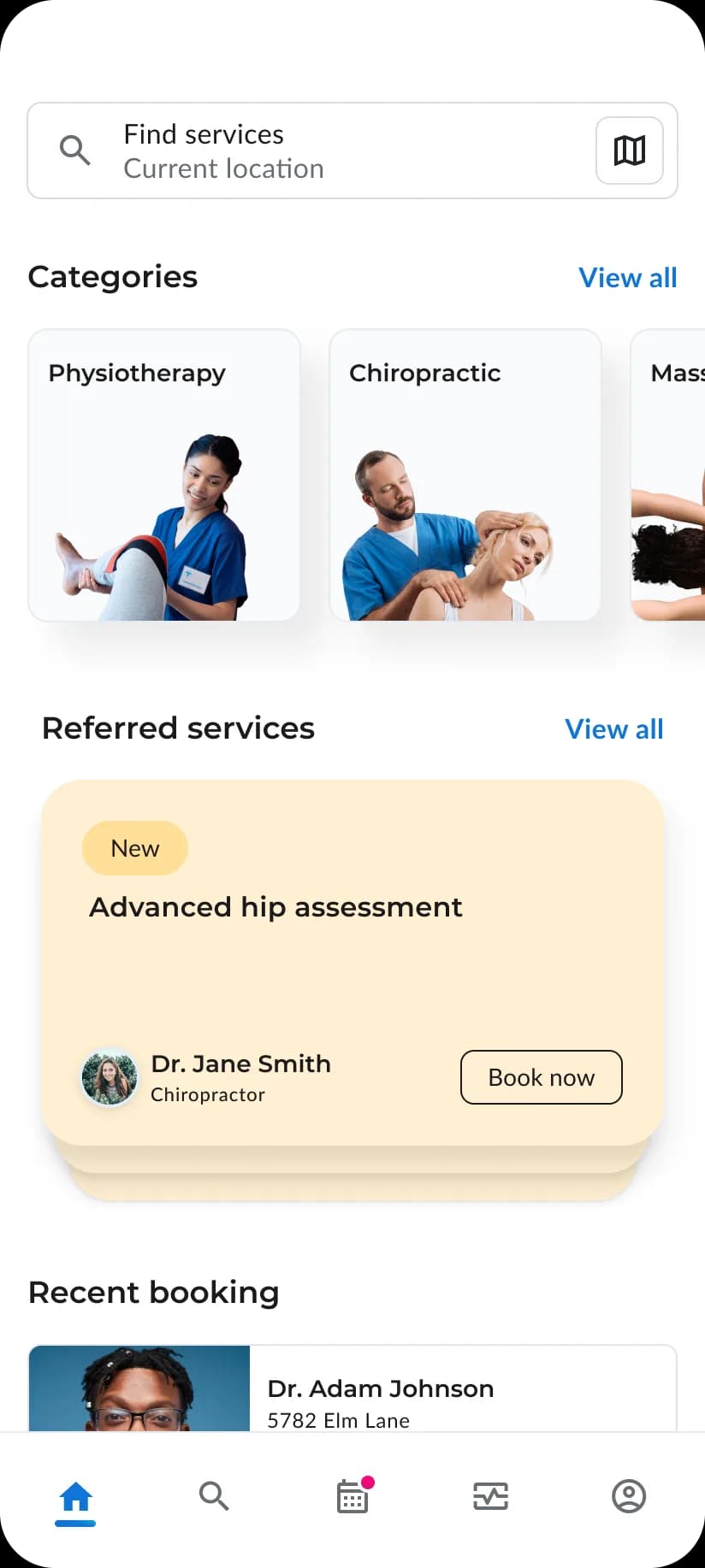 CareChain app screen showing provider discovery