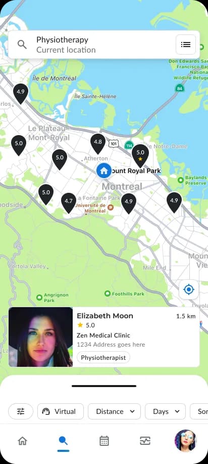 CareChain app screen showing referral tracking